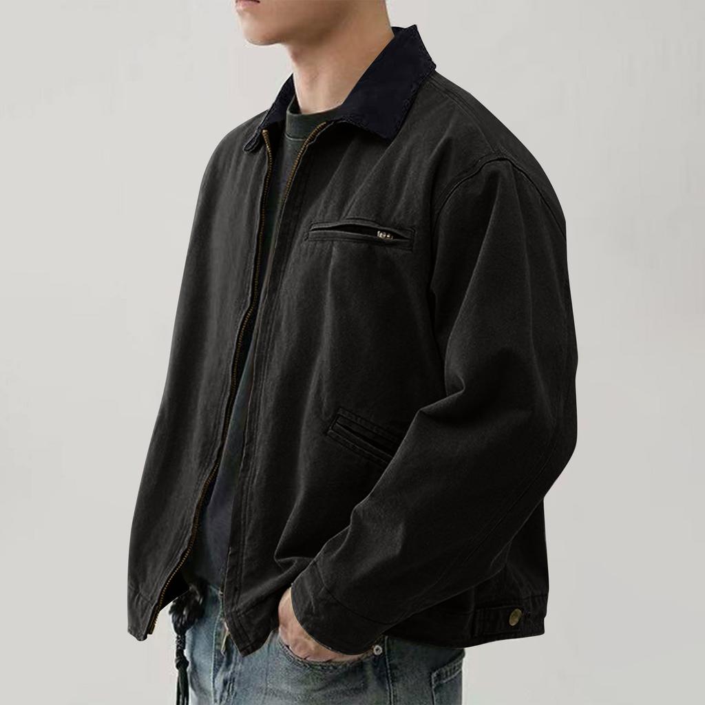 Men's Solid Color Camouflage Outdoor Sports Jacket Men's Pocket Button Casual Jacket