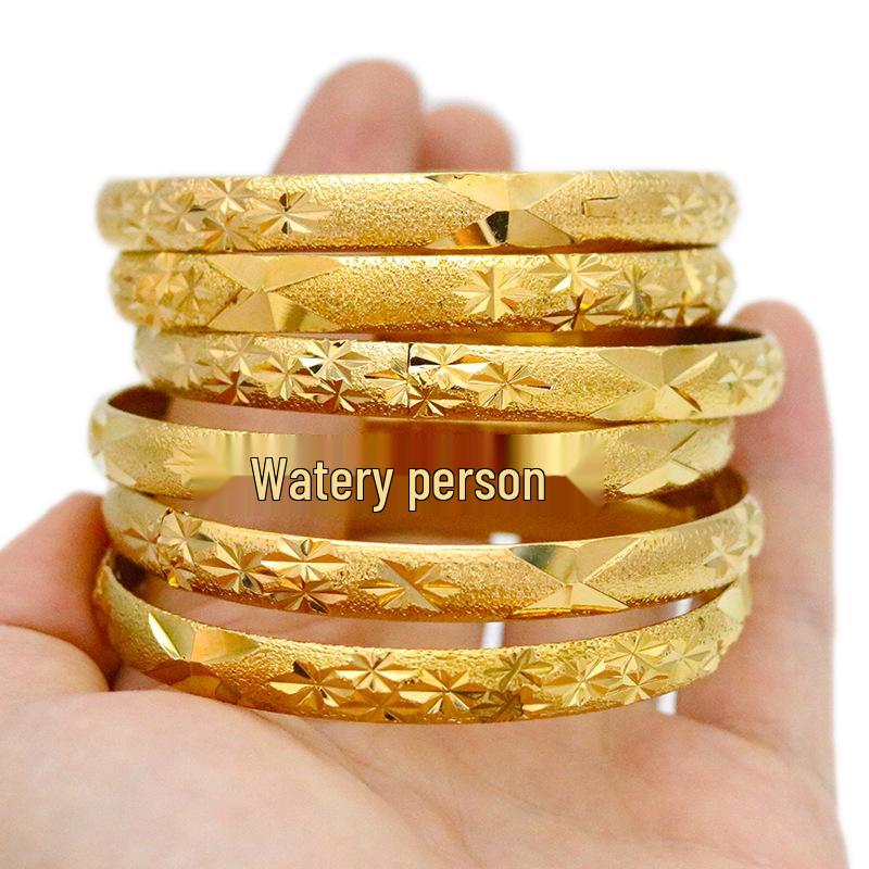 Браслет из вьетнамского песочного золота - Вакуумное гальваническое покрытие для сохранения цвета, Женская модная бижутерия, Элегантный и простой подарок