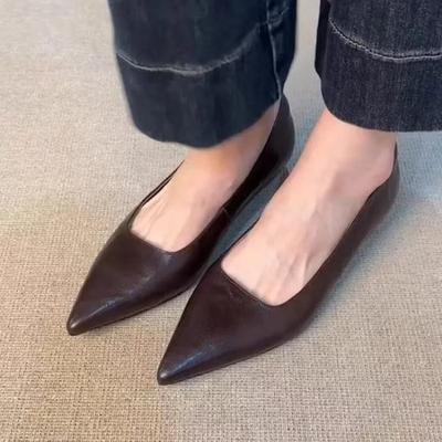 2025 Высококачественная женская обувь на плоской подошве, модные повседневные новые удобные легкие туфли с острым носком, бестселлер на плоской подошве с низким каблуком