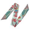 Silk Scarf Print Light Blue Thin Long Romantic Elegant Silky Skin Friendly Hair Neck Scarf Hairband for Women