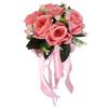 Artificial Wedding Bouquet Silk Flower Simulation Rose Bouquet for Bride Holding FlowersPink