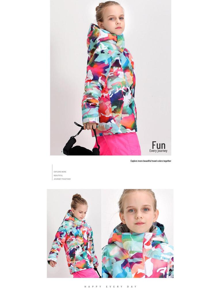 Детская ветрозащитная водонепроницаемая лыжная куртка Gsousnow - Теплый лыжный костюм для мальчиков и девочек для улицы