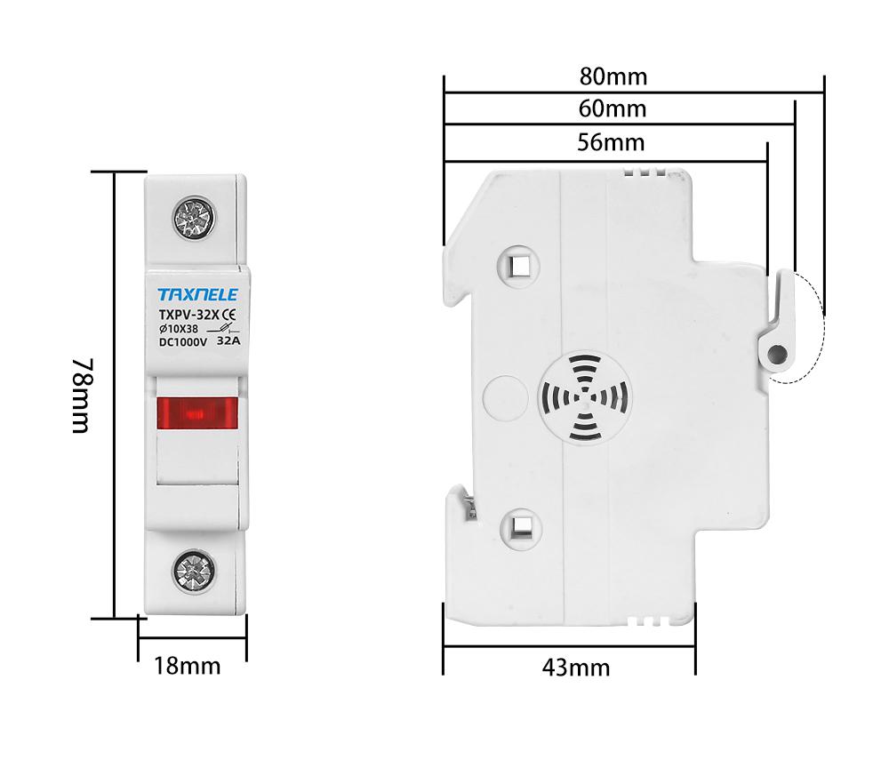 Солнечные DC Предохранители 1000V PV Фотовольтаические 6A 10A 15A 20A 25A 30A  DC Основание Держателя Предохранителя для Солнечной Системы Защита от Короткого Замыкания gpV