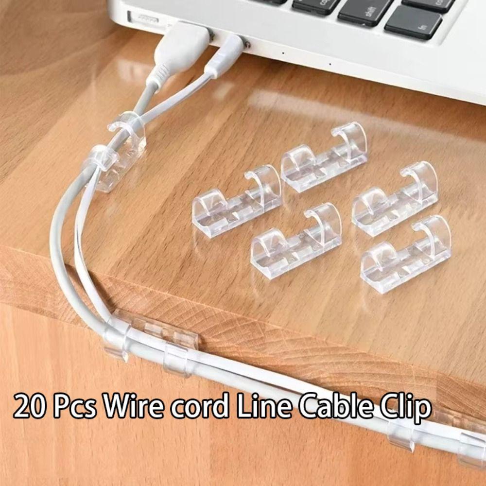 Plastic Material Cable Organizers Self Adhesive Wire Clips Cord Holder Home Office Use