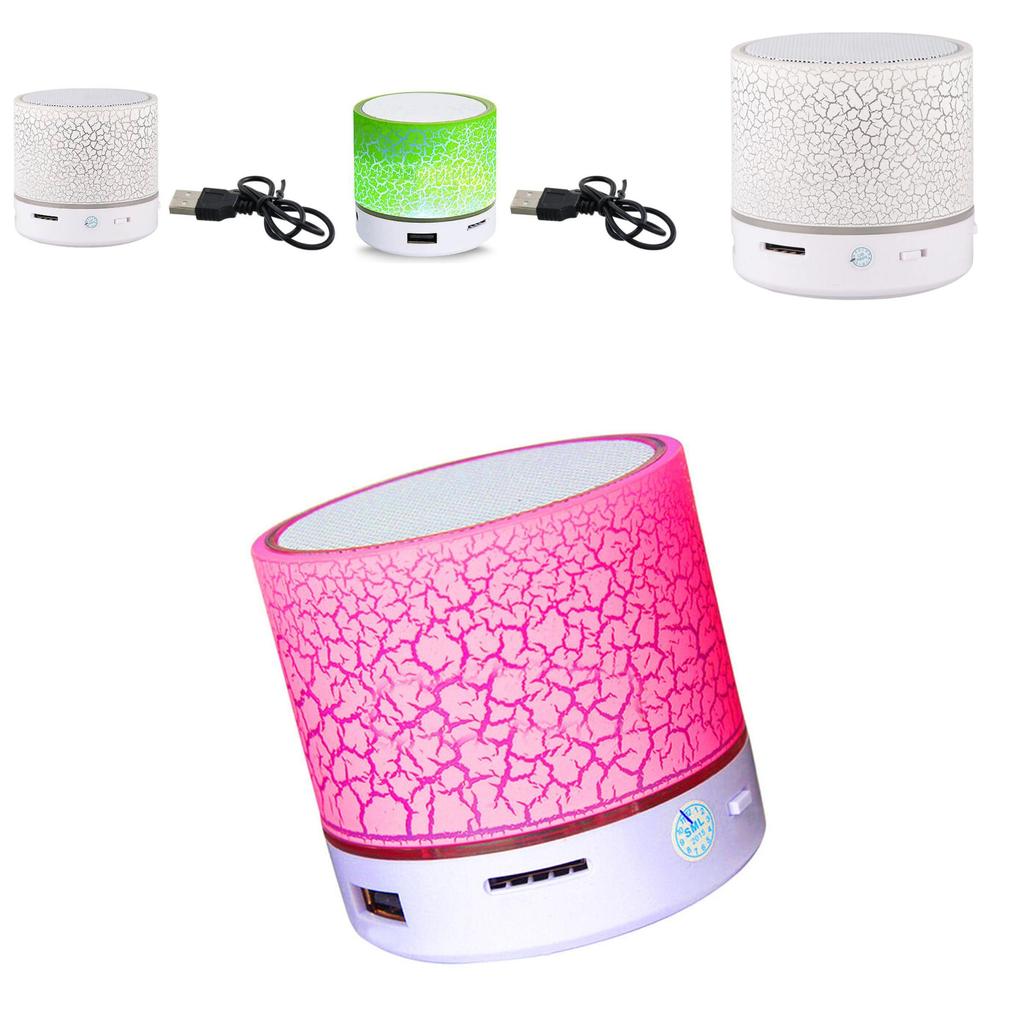 Portable Mini Cracked Bluetooth Speaker With Led Light Wireless Speaker Gift Car Home Outdoor