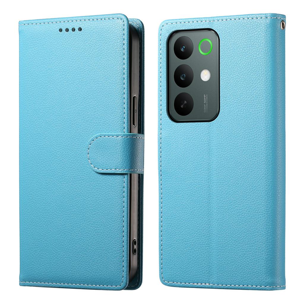 Для Realme C85 5G Чехол Магнитная застежка Текстура личи Кожаный кошелек Чехол для телефона с ремешком на запястье