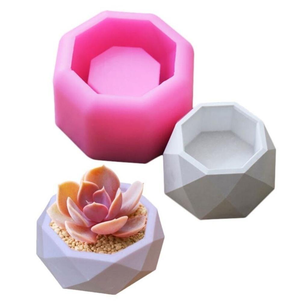 3D Handmade Creative Succulent Plant Flower Pot Silicone Mold Gypsum Cement Mini Flower Bonsai DIY Ashtray Candle Holds Molds