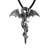 Кулон из нержавеющей стали в виде дракона захватившего меч