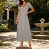 Breathable Summer Dress Long Nightgown for Women Short Sleeve Crew Neck Lounge Relaxed Fit Night Casual A-Line T Shirt Comfortable