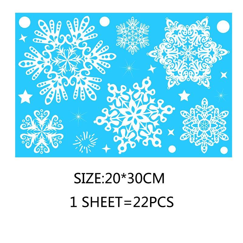 Статическая наклейка для вечеринки, новогоднее украшение для окон, украшения в виде лося, большая снежинка, настенная наклейка из ПВХ, стекла, Санта, дома, украшения на Рождество