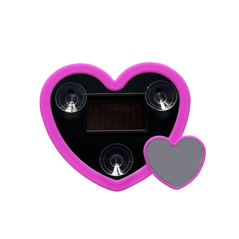 Easy Installation Dual Heart Shape Wireless Car LED Heart Light Suction Cup Solar Powered Soft Illumination Car Neon Light