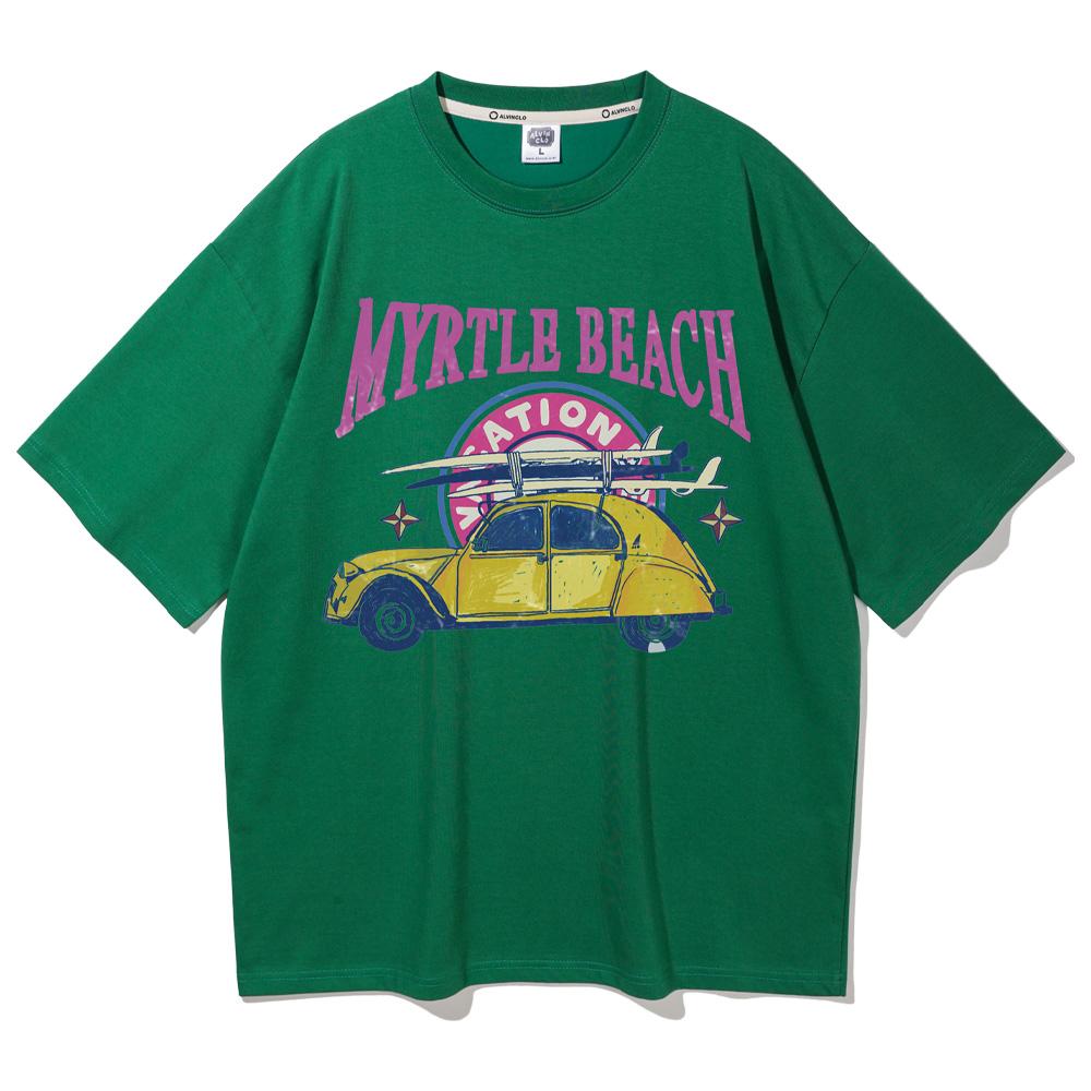 ALVINCLO Myrtle Beach Oversized Short Sleeve T-Shirt Ast4540 (6 Colors) (Type B)