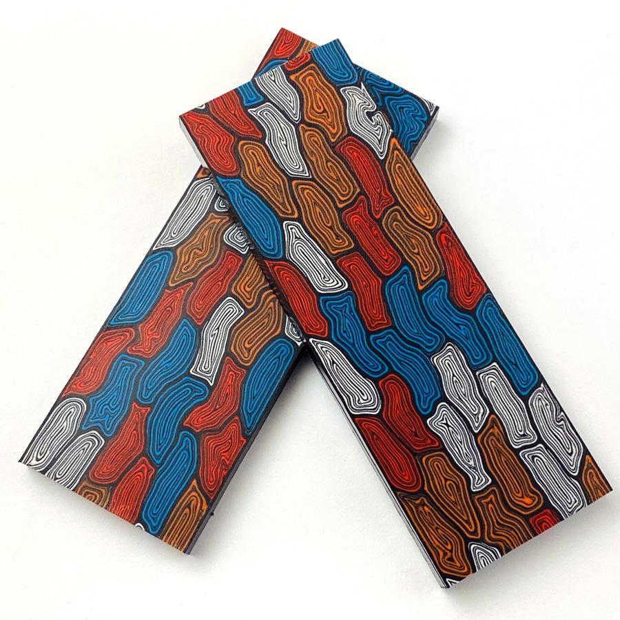 Материалы для рукояти ножа G10, заготовки, узоры из дамасской стали, для изготовления 1 шт.