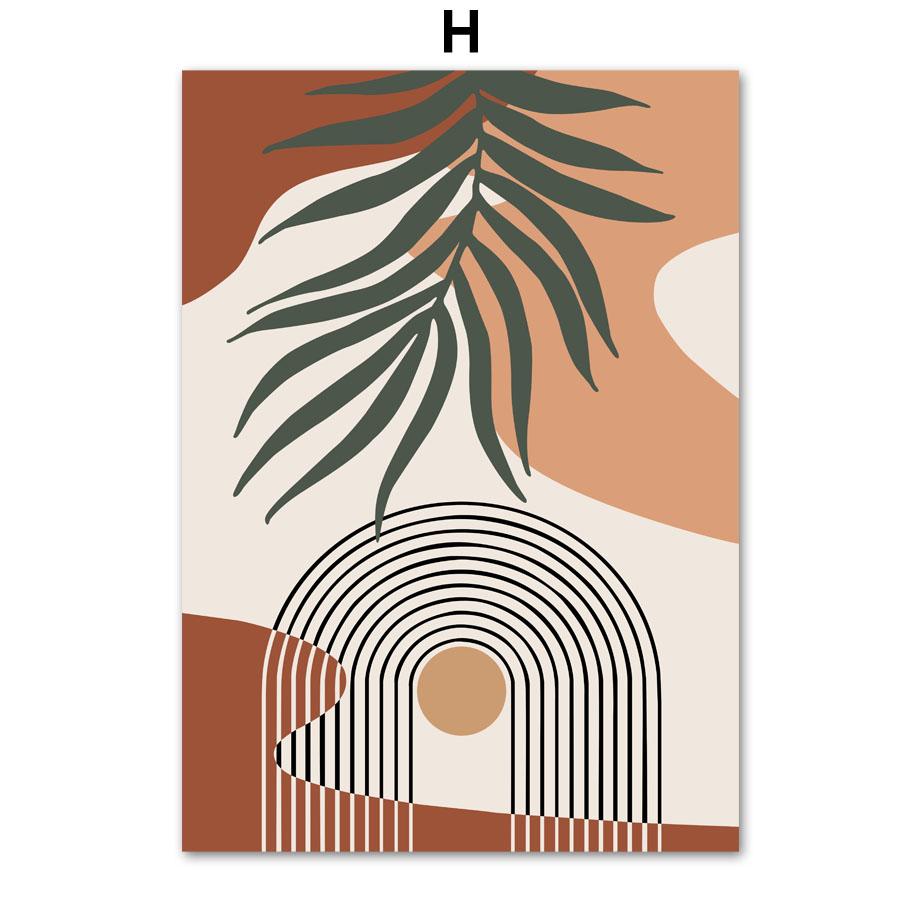 Листья Солнце Радуга Абстракция Бохо Настенная Живопись Холст Картины Скандинавские Плакаты И Принты Настенные Картины Для Гостиной Домашний Декор