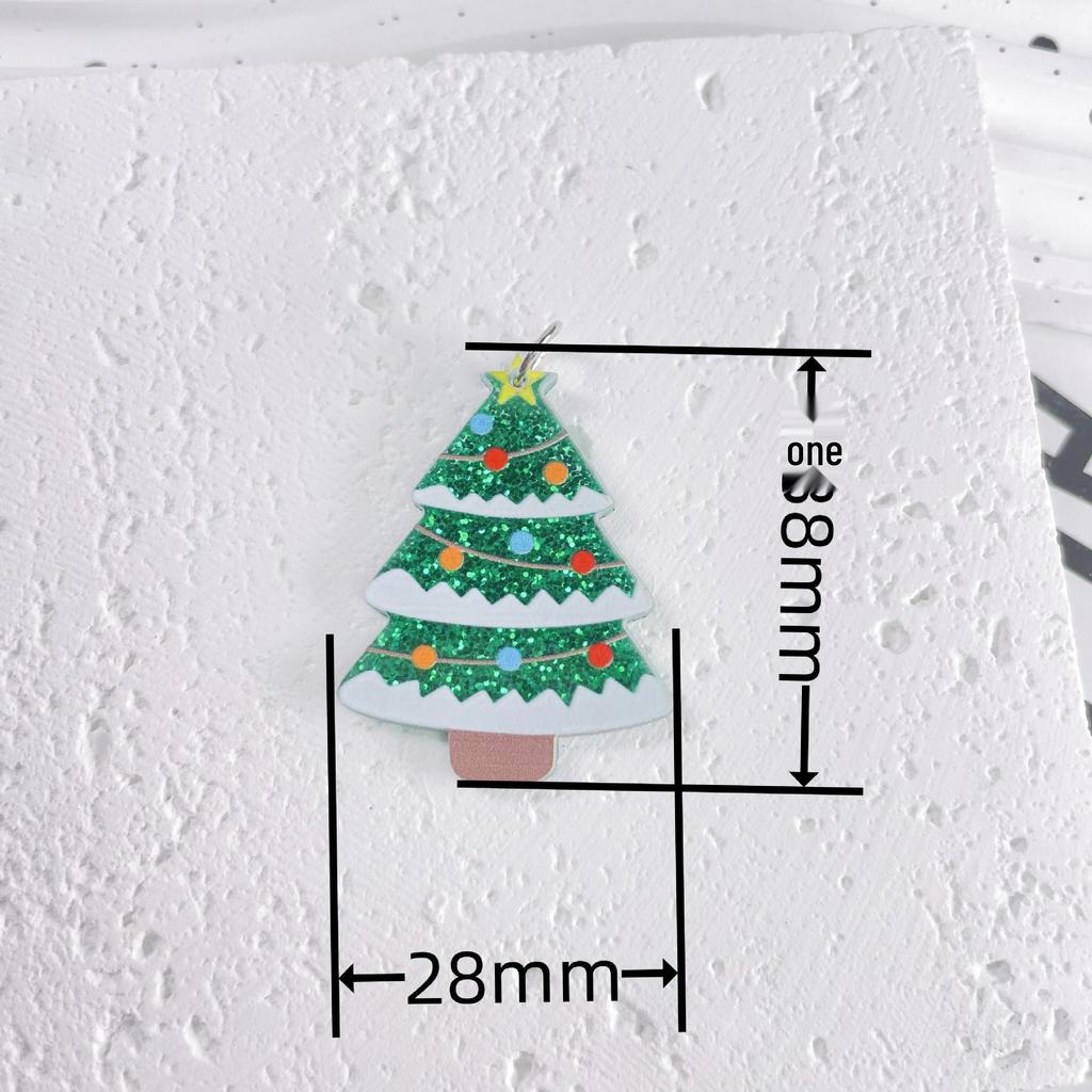 Акриловые серьги-снежинки в виде рождественской елки и кактуса - DIY брелоки-подвески, праздничные украшения