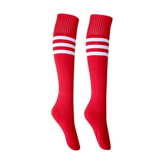 1 пара носков средней длины, полосатые, нескользящие, высокоэластичные, впитывающие пот, футбольные чулки для болельщиков, детские гольфы, спортивные носки для школьных игр