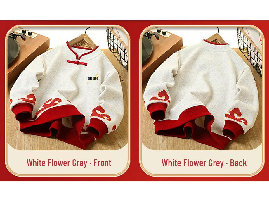 Детская зимняя толстовка с флисовой подкладкой "Год Лошади" - Праздничный теплый топ для мальчиков - Родитель-ребенок