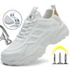 White Safety Shoes Men Steel Toe Boots Work Sneakers Anti-smash Anti-puncture Indestructible Shoes Sport Men Protective Shoes
