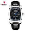 CHENXI 8209 Men's Sport Watches Luxury Retro Square Wristwatches Leather Strap Waterproof Quartz Power Reserve for Casual Sports