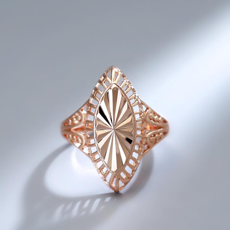 Индивидуальные кольца золотого цвета с тиснением, глянцевая полая текстура, эффектные ювелирные изделия, вечерние, свадебные, женские, необычные кольца на палец