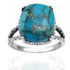 Copper Turquoise Gemstone Handmade Ring Jewelry Solid 925 Sterling Silver Gift For Her Free Shipping