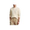Polo Ralph Lauren SS22 Solid Logo Вышитый вязаный свитер с круглым вырезом Мужской свитер бежевый 710775885-024
