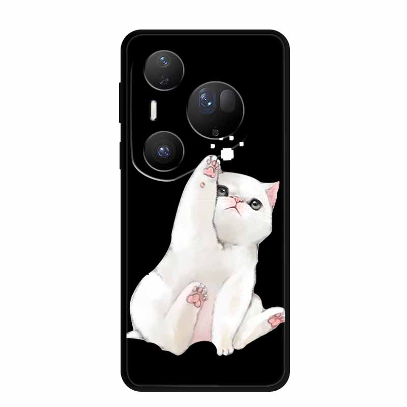 Для Huawei Pura 80 Ultra 5G Чехол Coque Мультяшный Кот Расписной Черный Силиконовый Мягкая Задняя Крышка Для Huawei Pura 80 Ultra Чехлы Оболочки