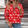 Women Casual Long Sleeve Basic Quarter Zipper Print Flowers Pullover Sweatshirts Casual Top Fall Clothes