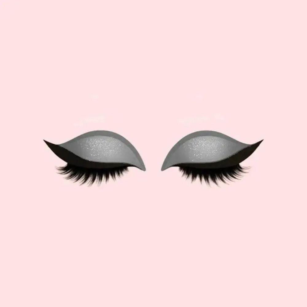 2 Pairs Self-Adhesive 3-in-1 Eye Makeup Sticker Reusable Waterproof Eyeliner Sticker Female