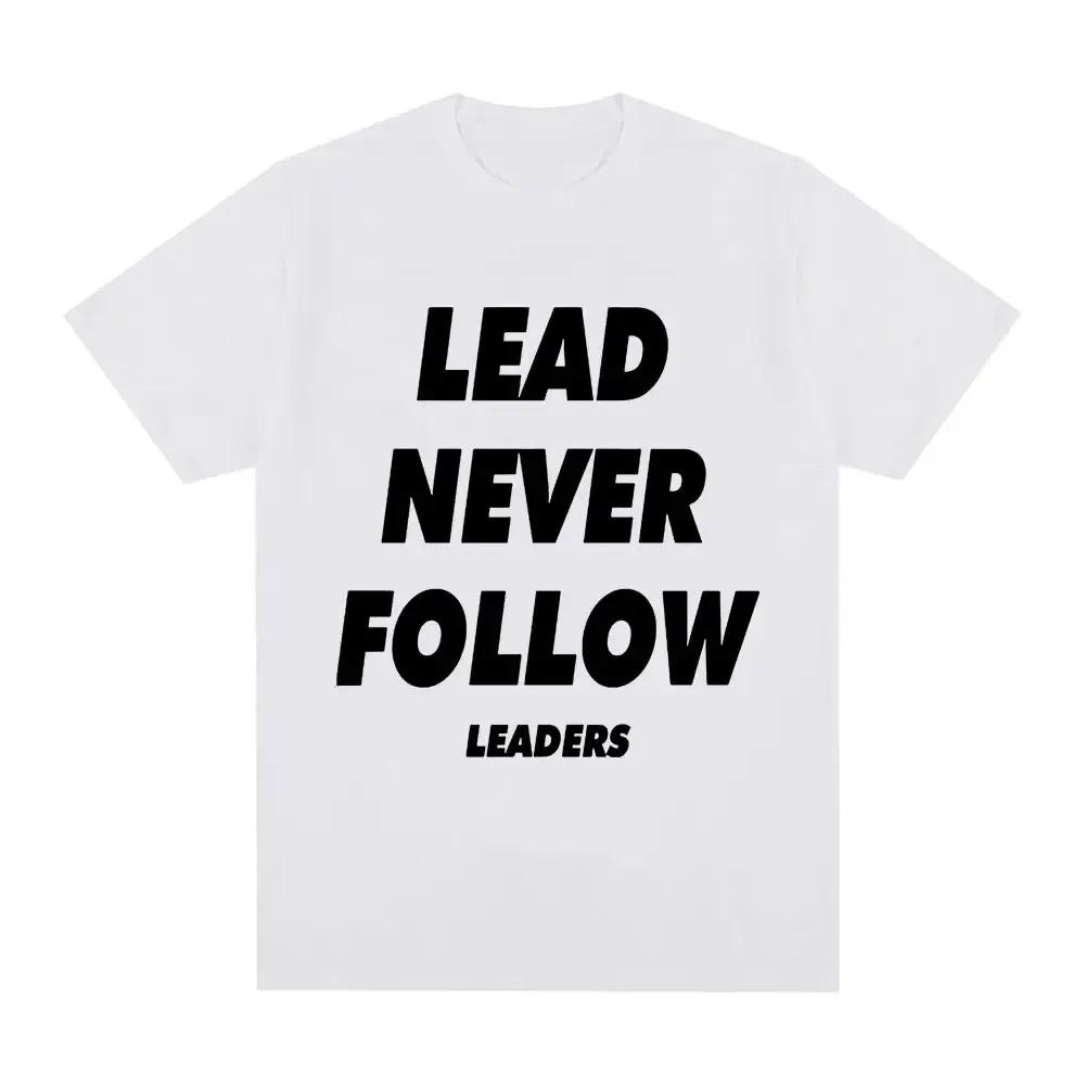 Oversized Short Sleeve Shirts Streetwear Chief Keef Lead Never Follow Leaders T Shirt Fashion Vintage T-shirts 100% Cotton