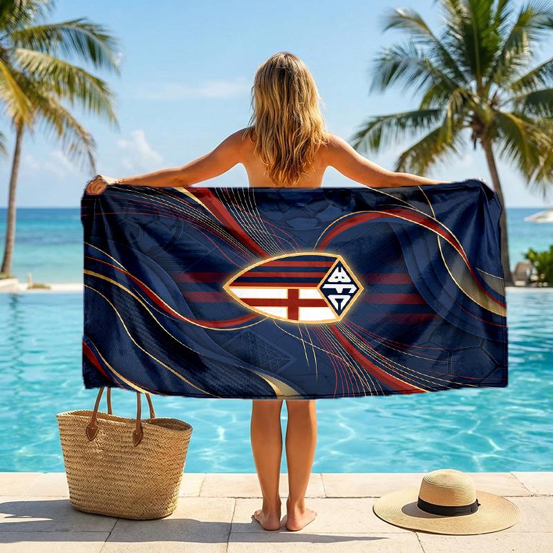 Bologna FC print Quick Dry Beach Towel Microfiber Absorbent Portable Travel Swimming Towel