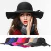 Retro British Dome Top Ruffled Wide Brim Felt Hat - Trendy Women's Autumn/Winter Parent-Child Style