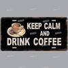 Metal Tin Signs Coffee License Plate Vintage Metal Plaques Retro Tin Plate for Cafe Kitchen Home Living Room Door Wall Art Decor