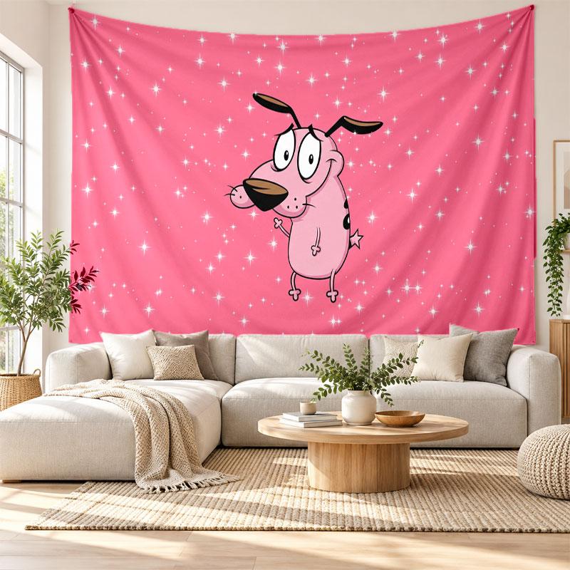 Courage the Cowardly Dog Wall Tapestry Home Decor Hanging Cloth Art Background Tapestry for Bedroom