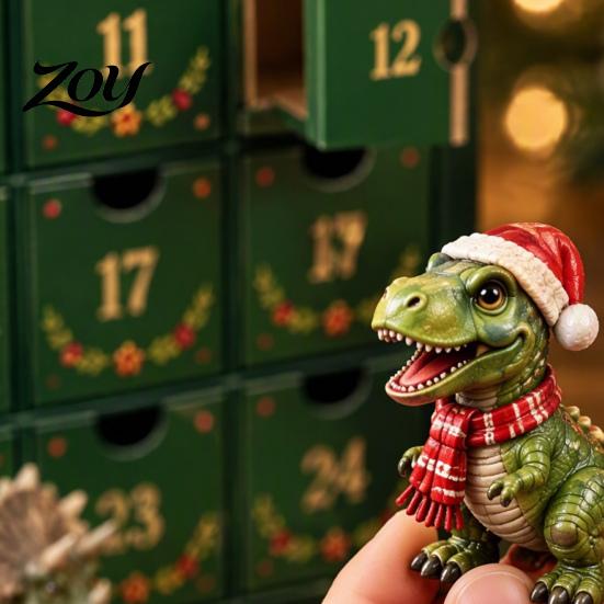Unique Holiday Gift for Toddlers Dinosaur Advent Calendar, 24Pcs Acrylic Ornament Set with Cute Figures Collection Dino Figures, Christmas Countdown