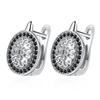 Fashion Creative Rhodium Plated Black Zircon Earrings Vintage Non Tarnish Womens 925 Copper Earring