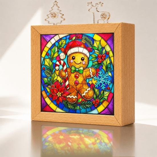 Calming Bedroom Lighting DIY Acrylic Puzzle LED Night Light, Hand Assembled Christmas Tree Jigsaw Lamp, Decorative Shelf Lamp Creative Desk Light for