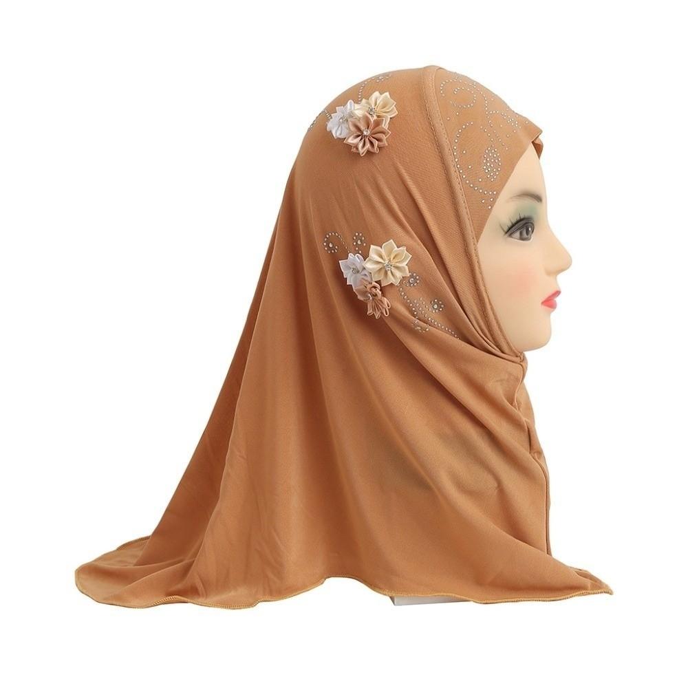 Jersey Material Kids Hijab Pull On Style Islamic Headscarf Beautiful Girls Hijab School