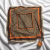French simple silk scarf versatile herringbone pattern breathable 68cm small square scarf women's fashion headscarf women's scarf herringbone pattern