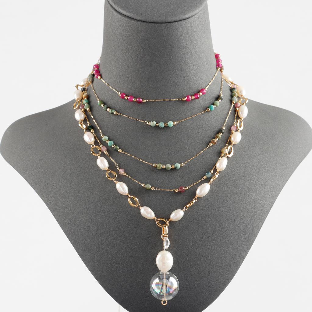 C220 18K Gold Plated High Quality Colorful Natural Stone Metal Chain Diy Necklace Bracelet for Women Jewelry Making 1m/lot