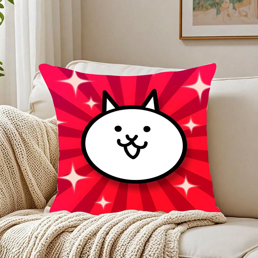 B-Battle Cats Anime Pillow Case Pattern Printed Pillowcase For Living Room Sofa Cushion Cover & Bedroom Decor