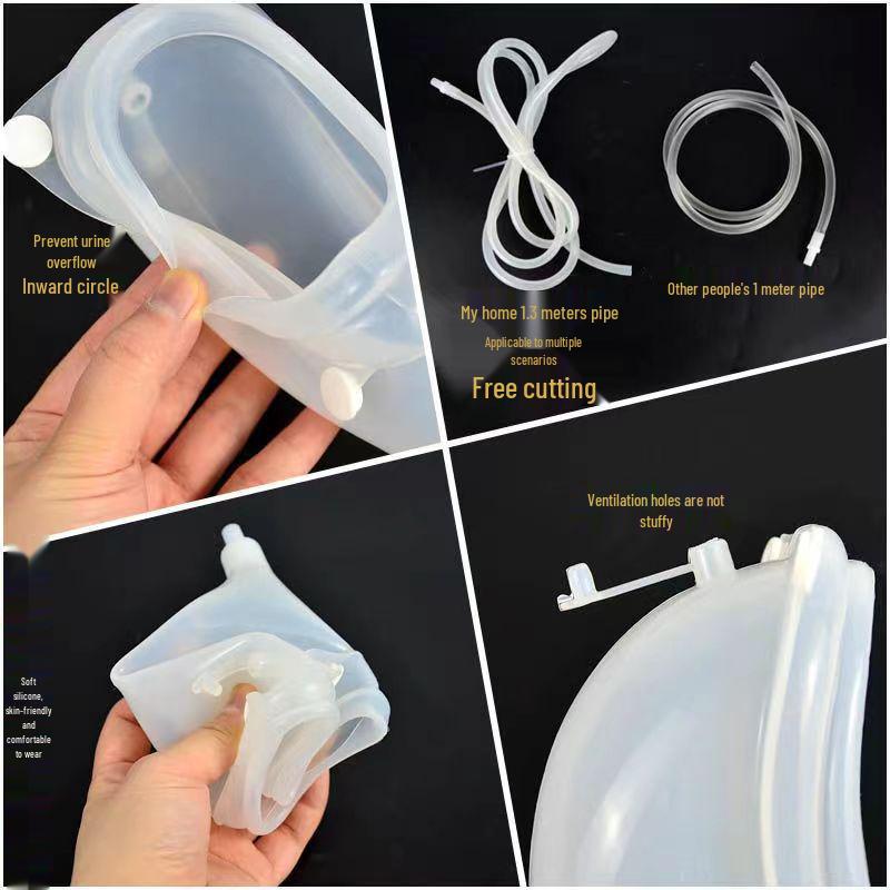 Silicone Urine Collector for Bedridden Patients - Leak-Proof Collection Bag for Men and Women
