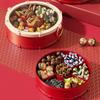 7-Compartment Drum Shape Nut Serving Tray Dustproof Round New Year Candy Box with Lid Sealed Fruit Plate Biscuit