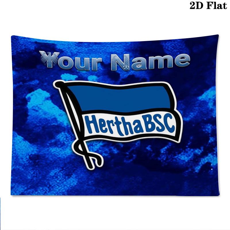 Hertha BSC Custom Name Wall Tapestry Aesthetic Wall Hanging Printed Fabric Blanket Decorative Tapestries for Bedroom Living Room Home Decor