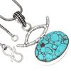 Necklace Tibetan Turquoise Gemstone Handmade Antique Jewelry 1.75"