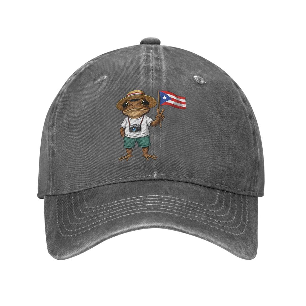 Summer Coqui Frog Puerto Rico Flag Puerto Rican Taino Boricua Baseball Cap Sun Sun-Proof Washed Trucker Hat Snapback Cap