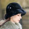 Норковая шапка, женская новая зимняя норковая меховая шапка из цельного меха норки, утолщенная теплая шапка-ведро, модная зимняя меховая шапка