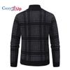 Cozy Up Мужской вязаный свитер, тонкая водолазка с длинными рукавами, повседневная клетчатая куртка