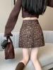Юбка с леопардовым принтом в стиле ретро для женщин, короткая юбка с высокой талией Y2K