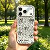 Black - White Dots and Bows Case for iphone 12 18 Pro Max 17 Pro Air 11 15 XR XS Max 16 Plus 14 13 Silver Crushed Foil Cover